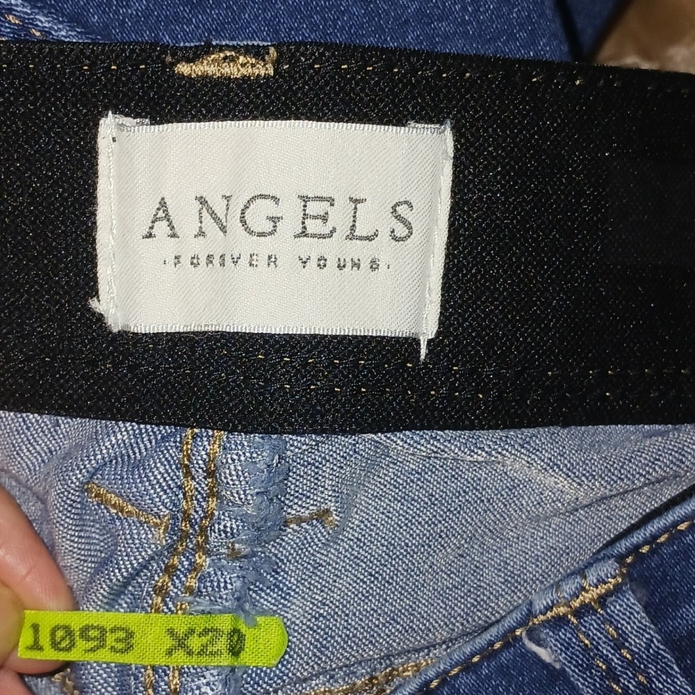 Angels Forever Young Skinny Blue Jeans Medium Wash Elastic Waist 10/30 - Picture 7 of 9